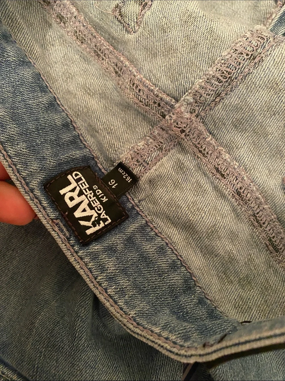 Karl Lagerfeld Light Blue Denim girl Shorts with Cat Patch size 16